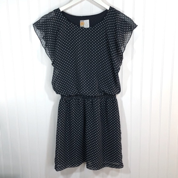 Mimi Chica Dresses & Skirts - Mimi Chica EUC Navy Polka Dot Dress XS